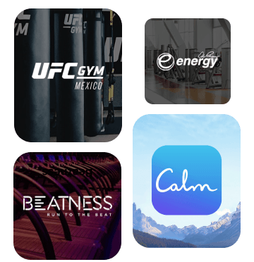 Logotipo: UFC Gym Mexico, Beatness, Energy Fitness, Calm, C+ Club, Sportium
