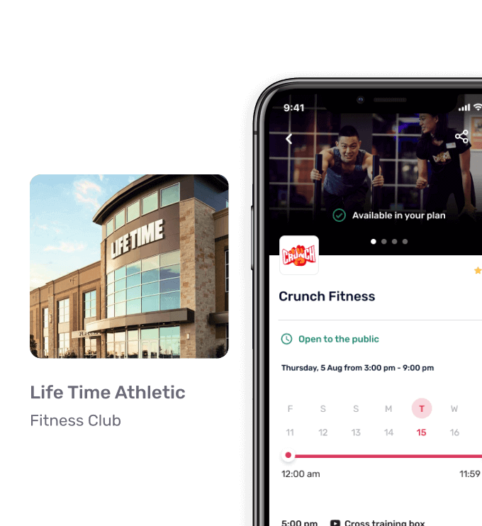 In your phone, you can choose what you want: Life Time Athletic Fitness, Club, iFeel mental health app